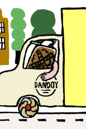 Illustration Camion Livraison Livreur Tenant Speculoos