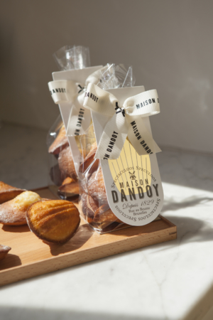 Madeleines in transparent bags.
